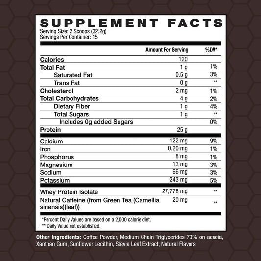 Invigor8 protein coffee powder pour demonstrates quick mixability for busy mornings.