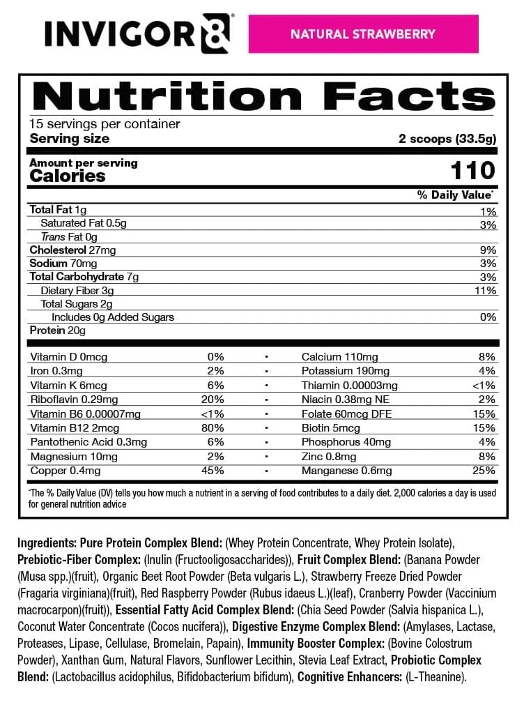 INVIGOR8 Superfood Shake meal-replacement option reinforces wholesome nourishment.