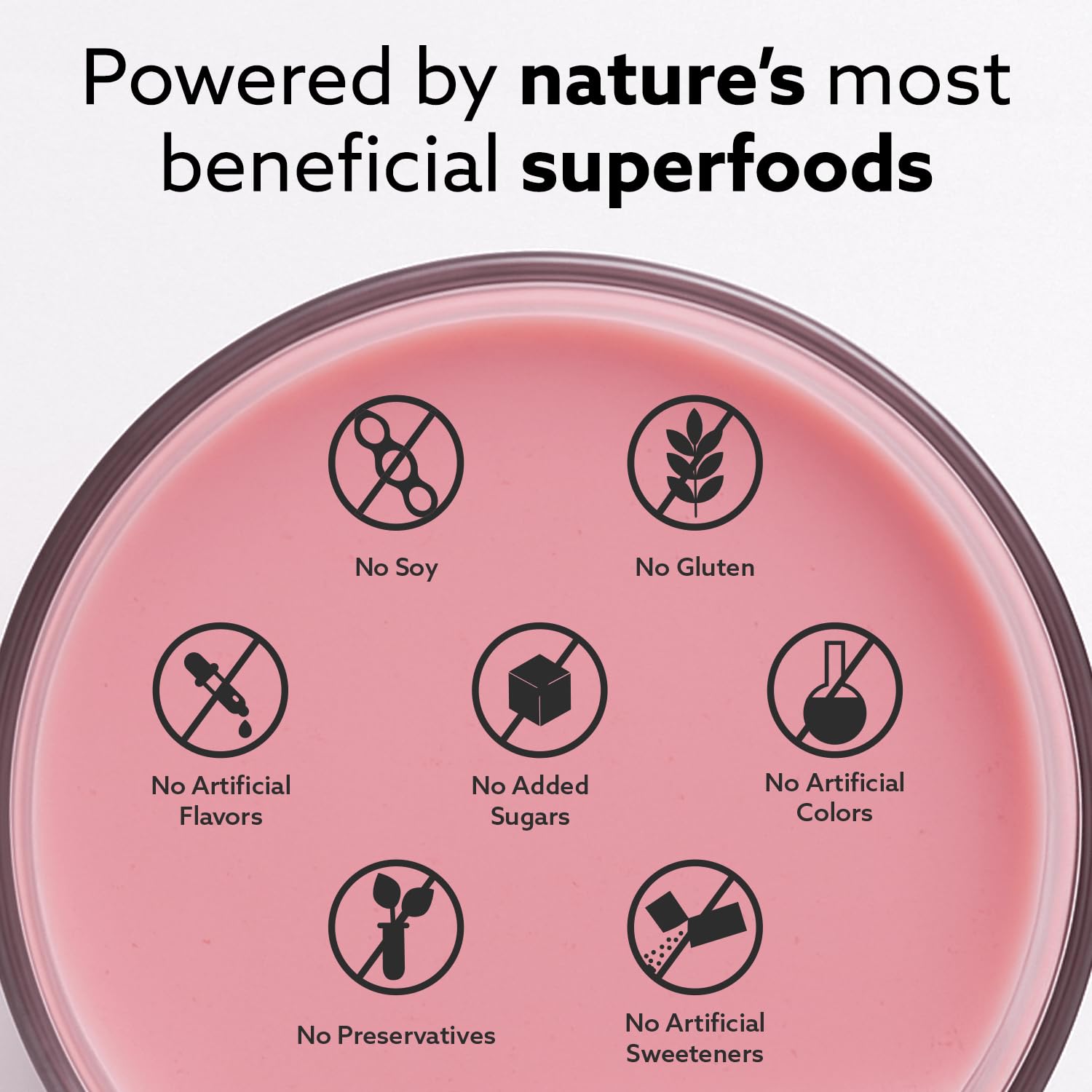 INVIGOR8 Superfood Shake scoop-closeup emphasizes premium grass-fed whey protein.