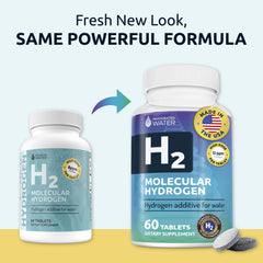 Invigorated Water tablets with no additives emphasizing pure hydrogen tablets.
