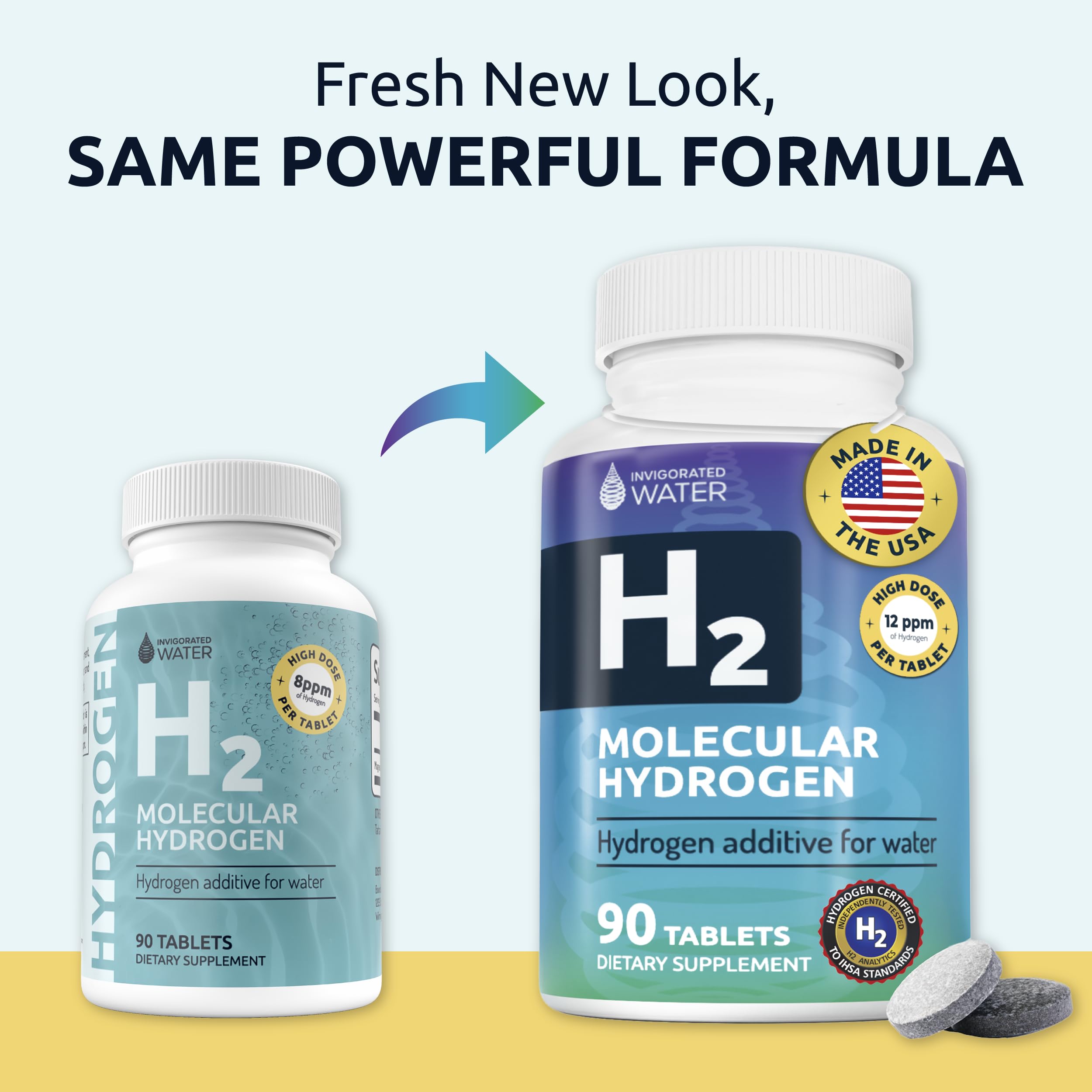 Water bottle with Invigorated Water tablets dissolving smoothly.
