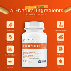 INVITA L-Methylfolate made in USA quality seal on label.