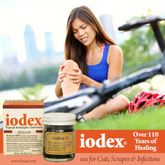 IODEX Baar topical ointment in use for minor skin care.