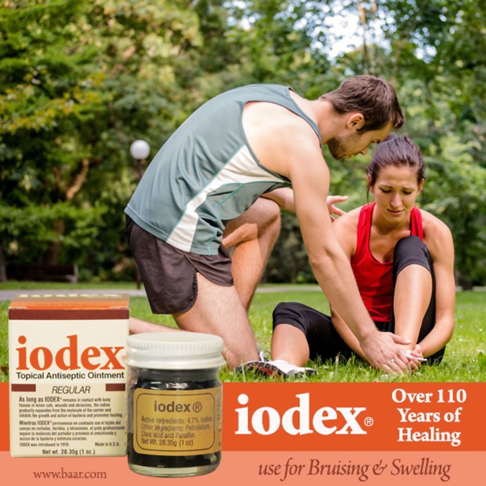 IODEX Baar ointment with bandage ready for minor wounds.