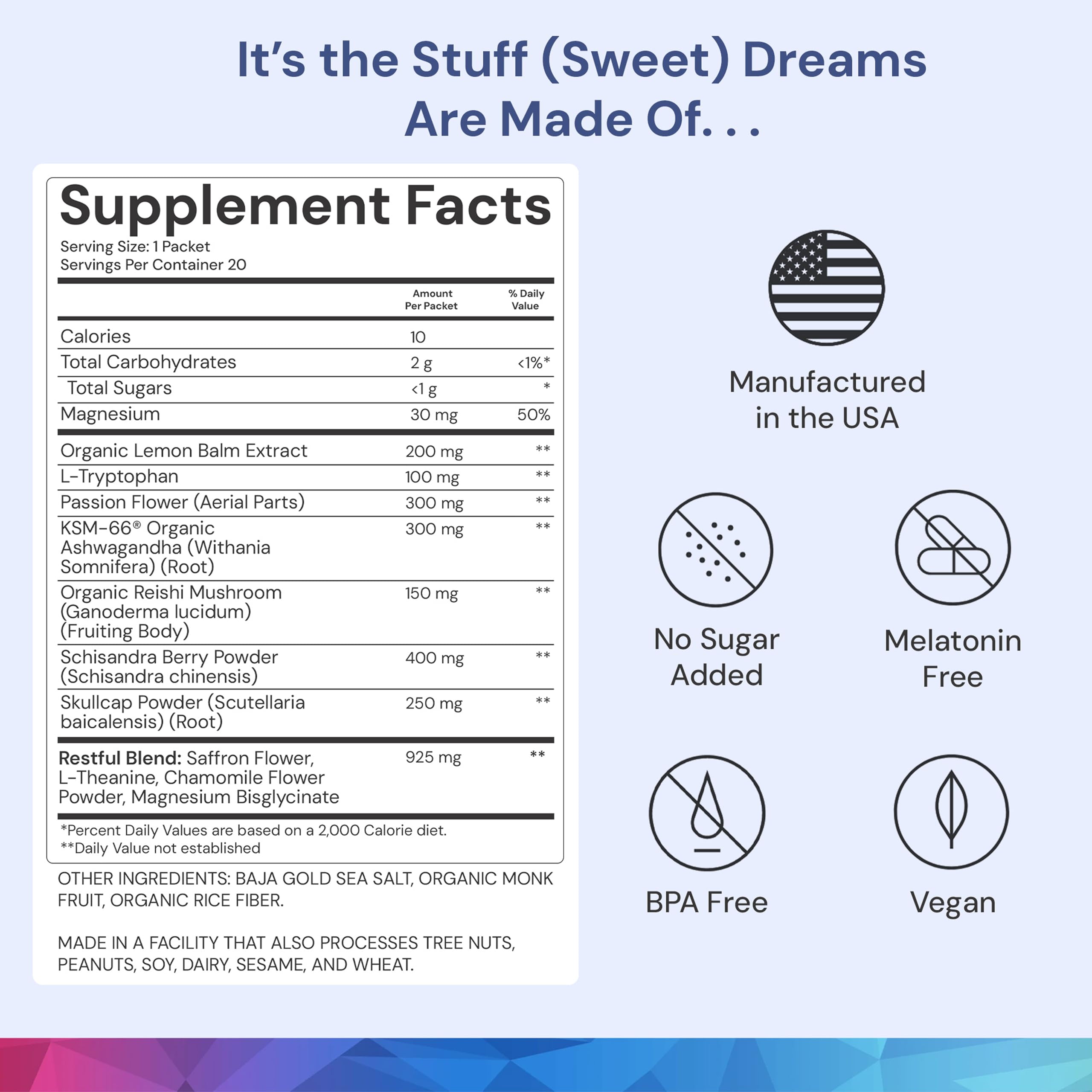 ION Intelligence of Nature calm drink packet with L-theanine supports clearer mornings