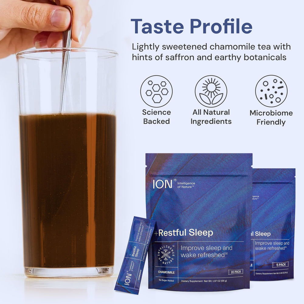 ION Sugar-free sleep powder packet enables natural nighttime calm