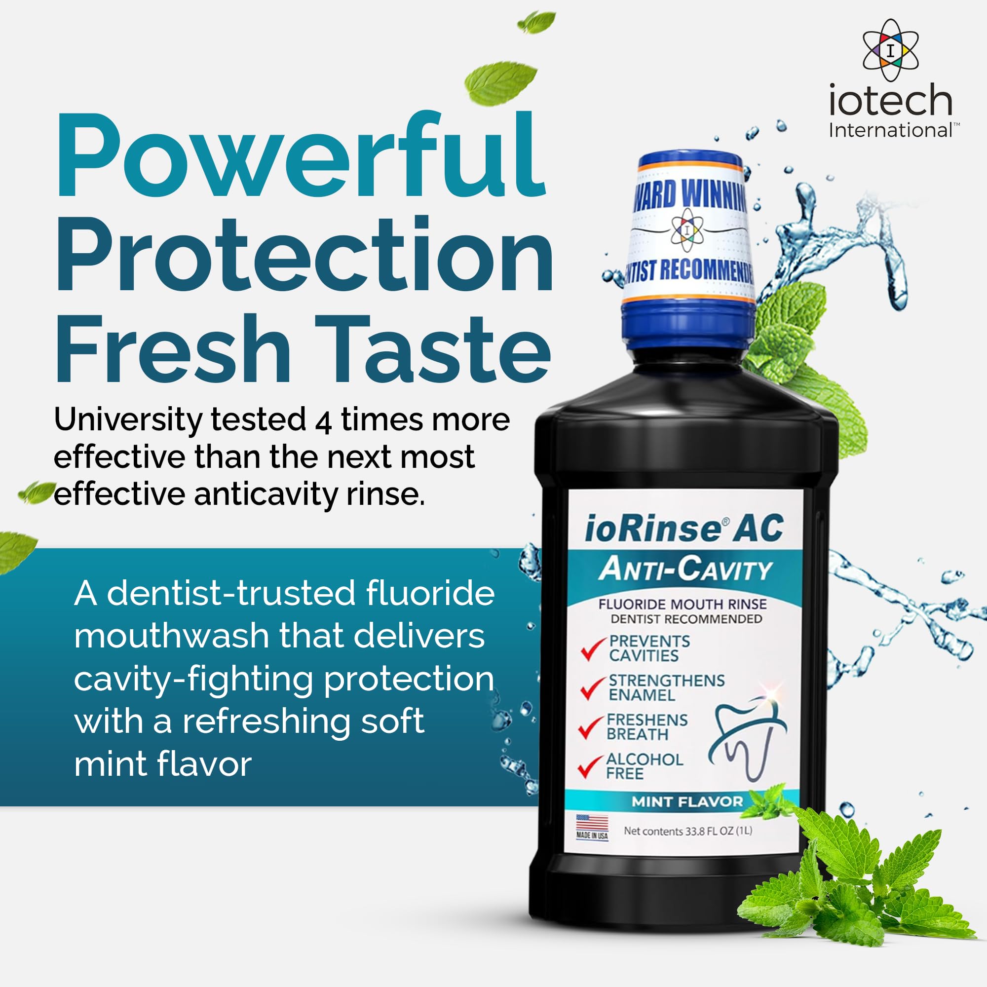 ioRinse AC pour action demonstrates smooth flow for daily use.