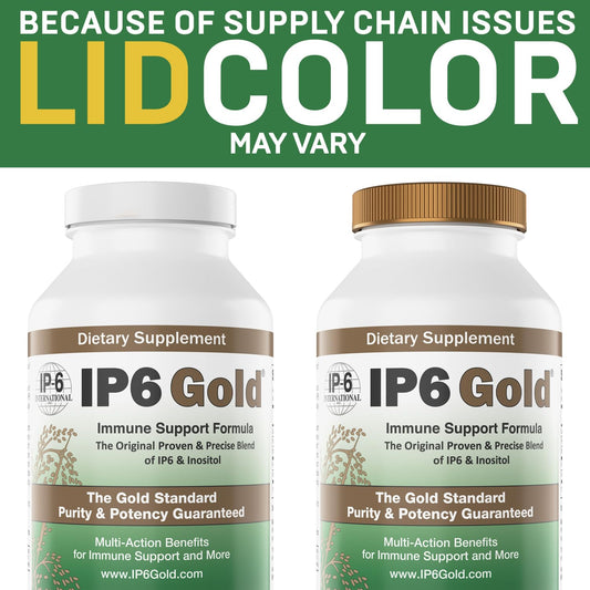 IP6 Gold capsules closeup highlights pure ingredients and compact daily dosing.