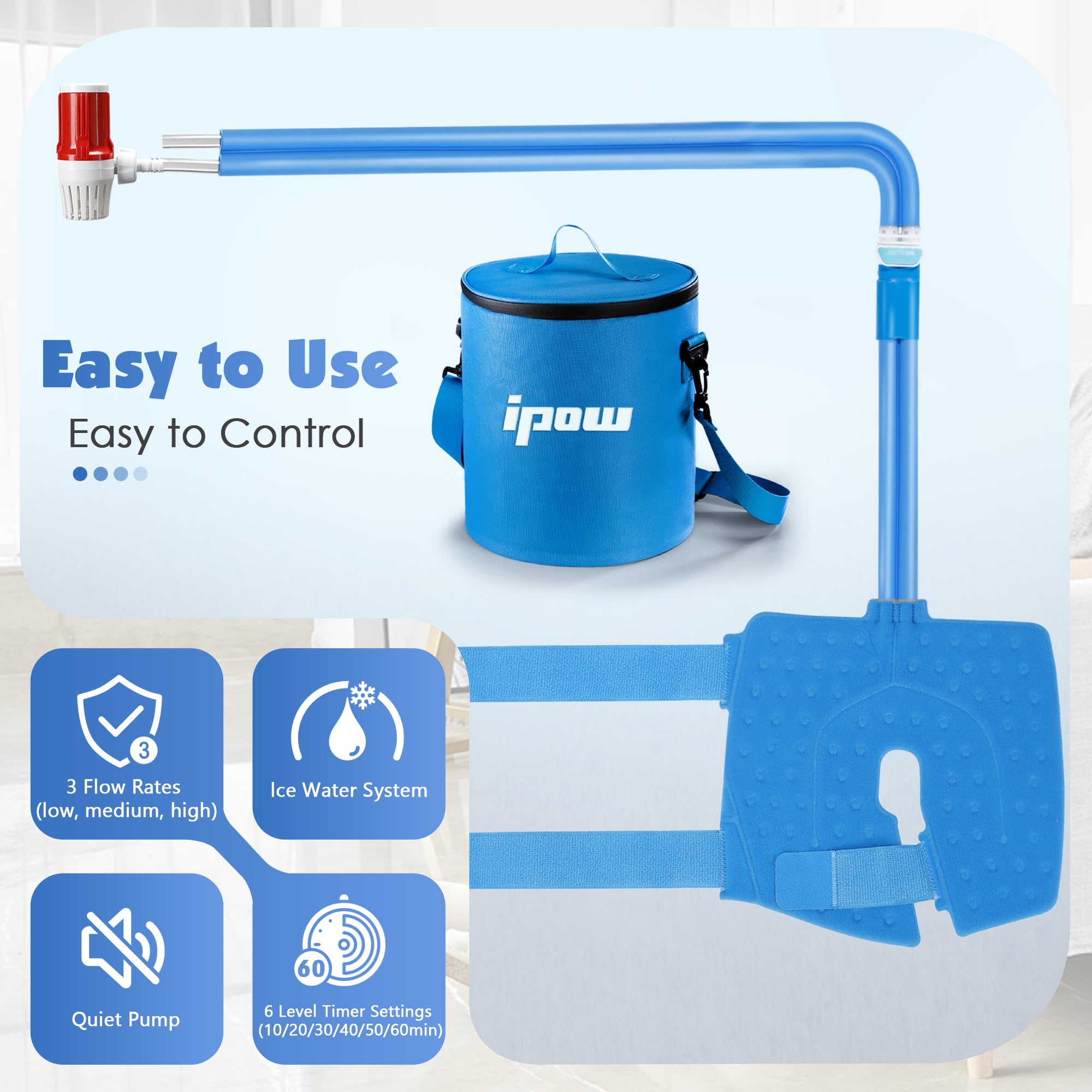 IPOW brushless motor operates quietly for discreet therapy at home.
