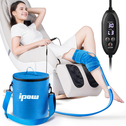 IPOW cold therapy machine knee bucket for targeted post-surgery icing and swelling management.