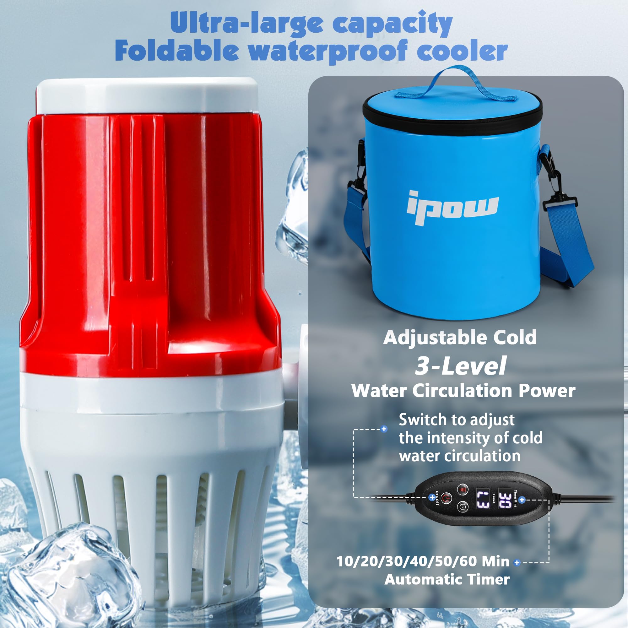 IPOW compact design with integrated handle for easy transport.