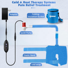 IPOW compact knee ice machine fits easily on a bedside table.
