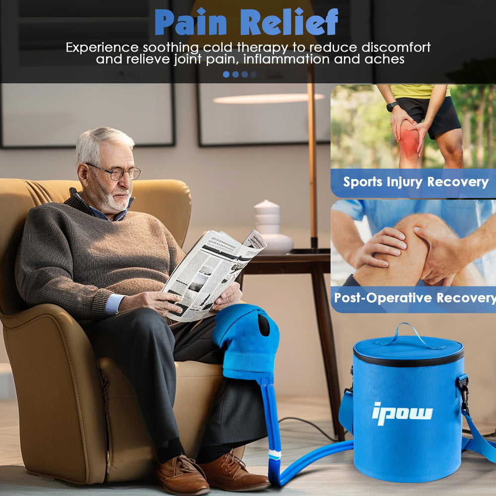IPOW knee therapy pad provides comfortable contact for cold therapy sessions.