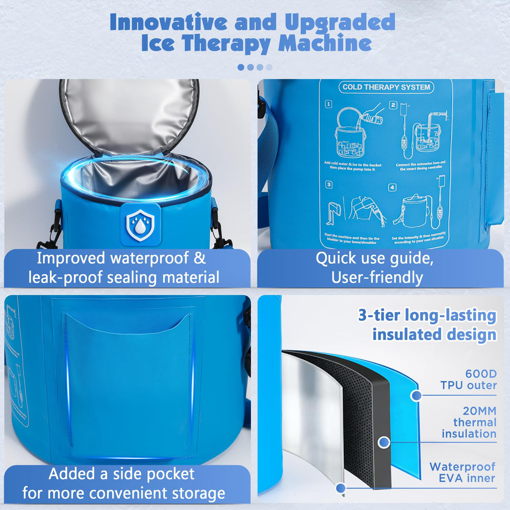 IPOW portable cold therapy machine for convenient recovery at home or on the go.