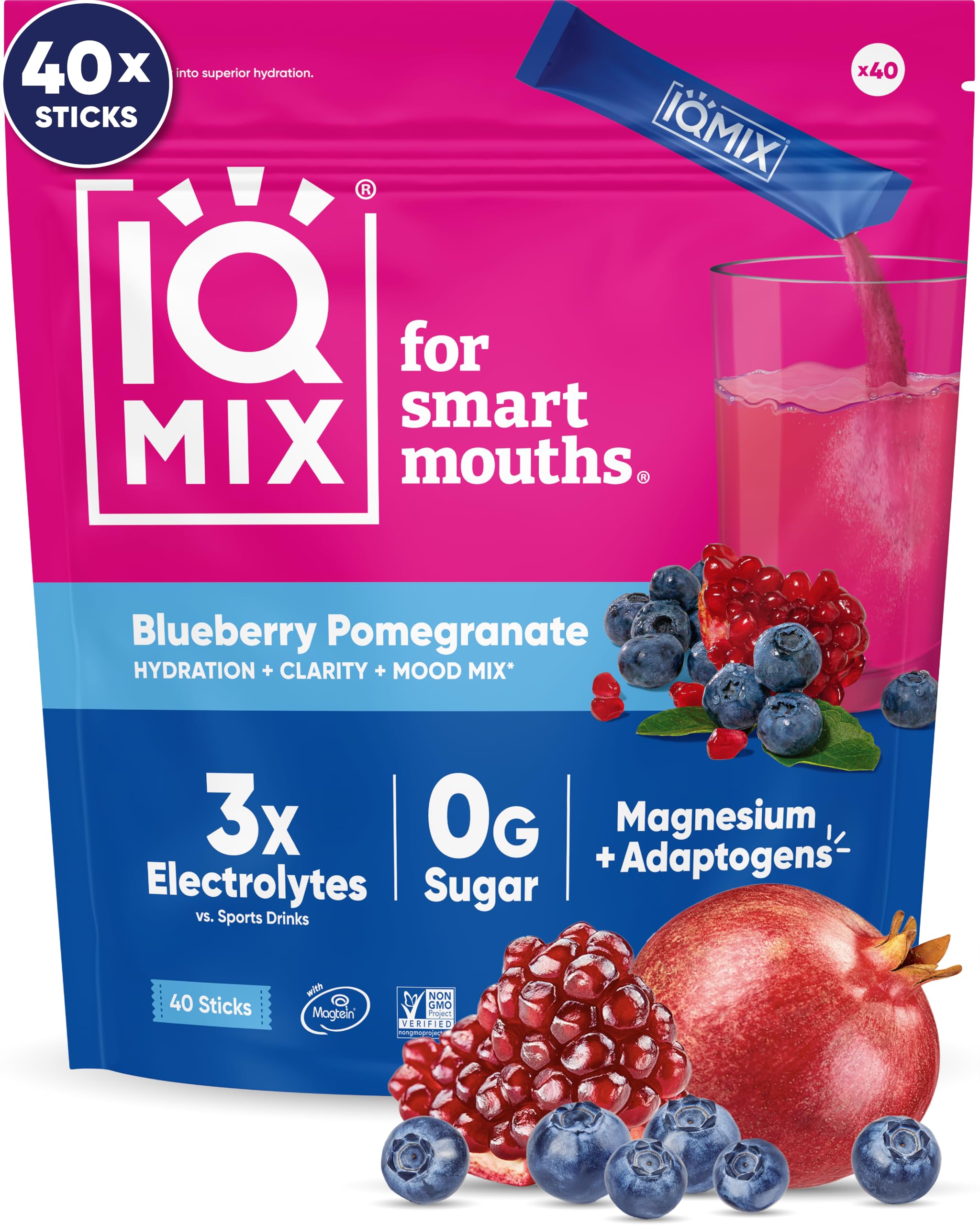 IQBAR IQMIX blueberry-pomegranate front-pack for on-the-go hydration