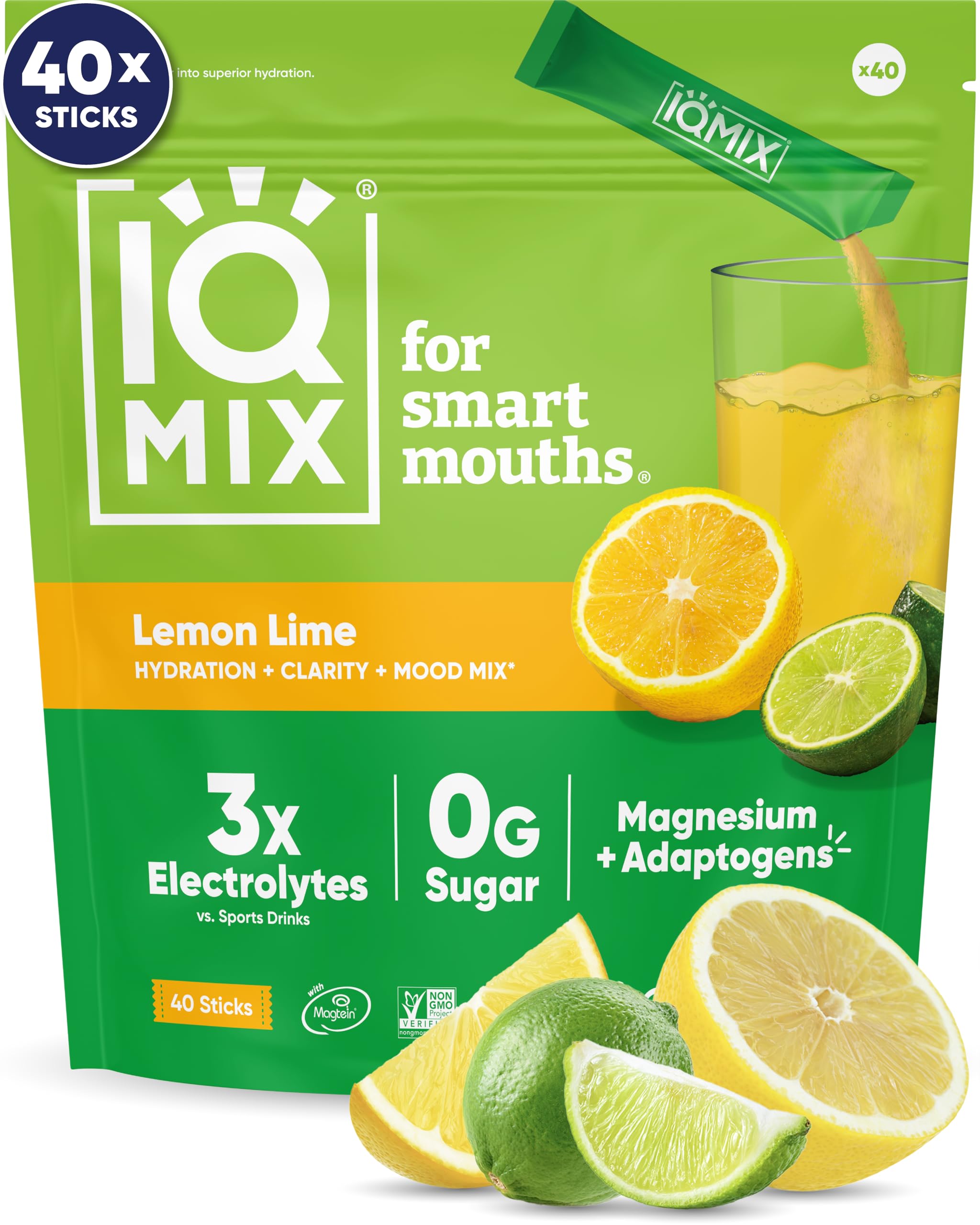 IQMIX Lemon Lime packet opens for fast hydration and crisp flavor.