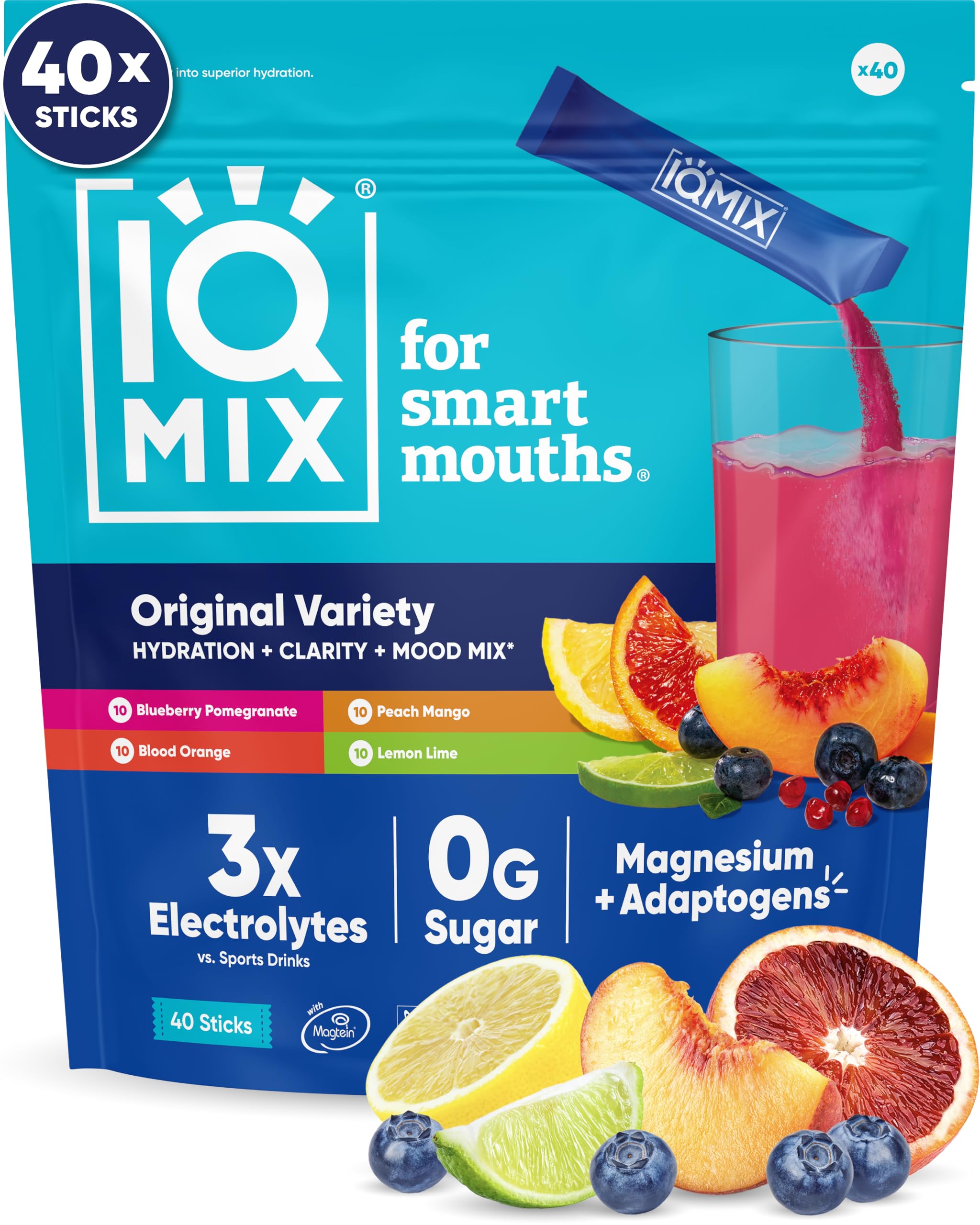IQMIX Blood Orange packet close-up for on-the-go hydration and steady energy.