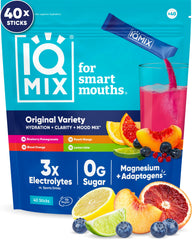 IQMIX Blood Orange packet close-up for on-the-go hydration and steady energy.