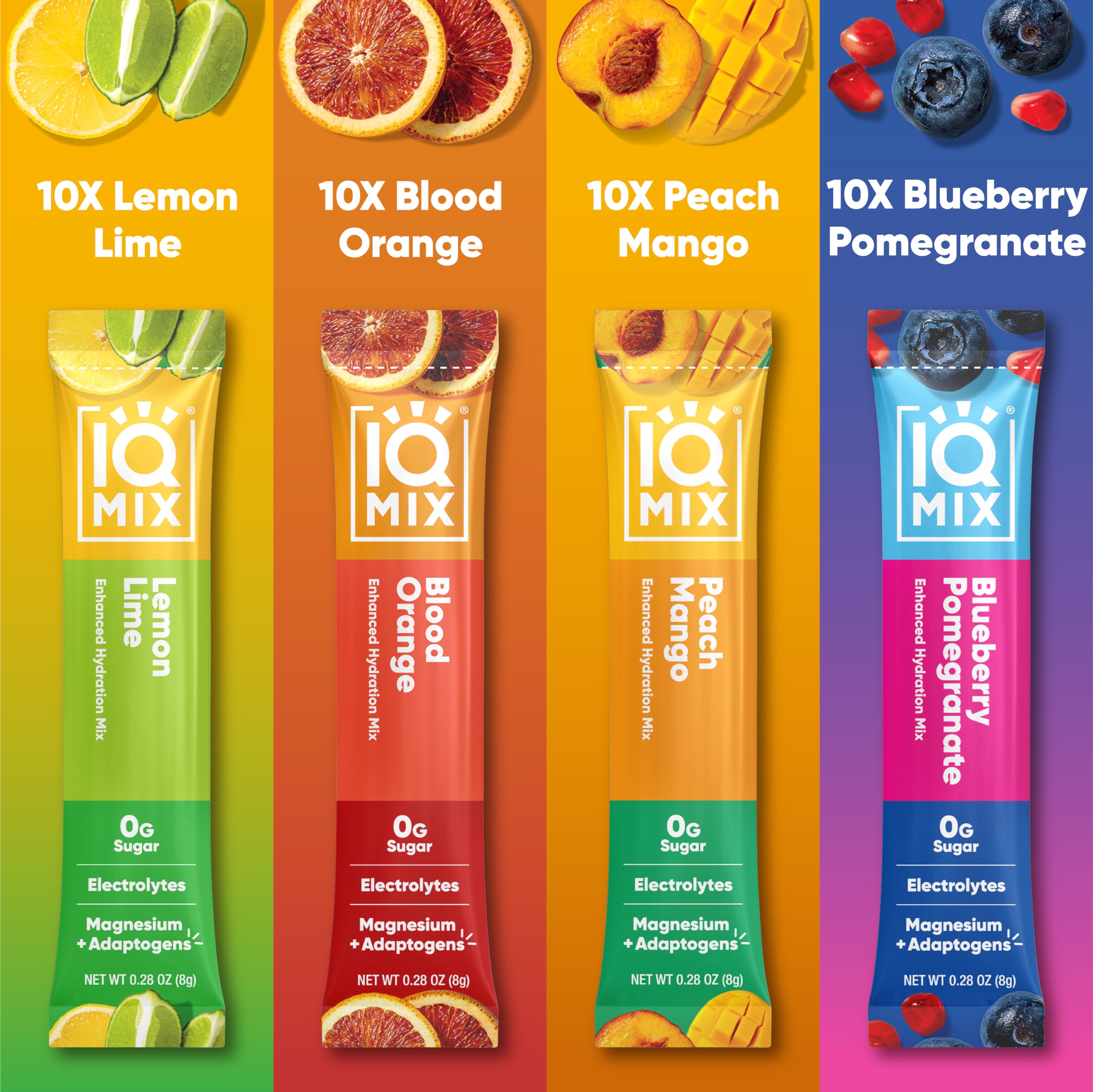 IQMIX Blueberry Pomegranate packet ready to mix for refreshing flavor and focus.