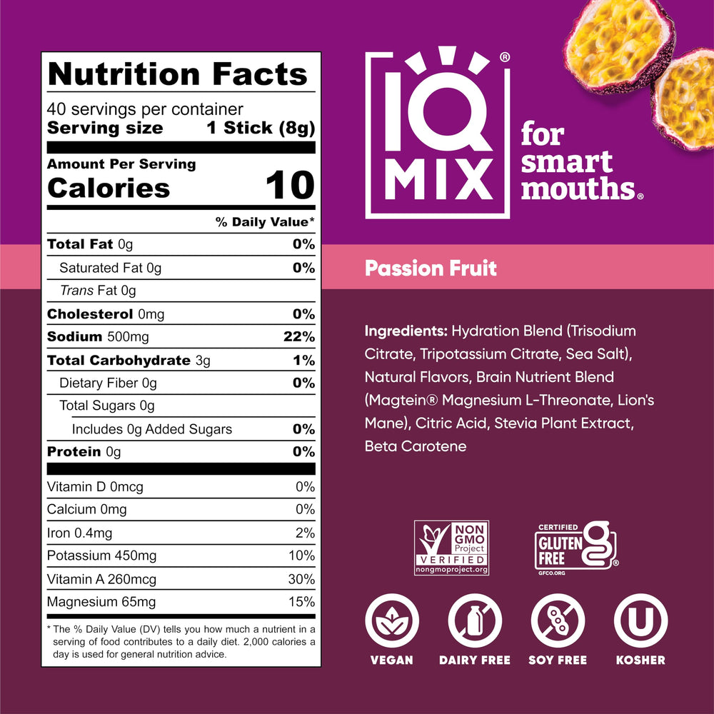 IQMIX Lion's Mane nutrient promoting focus and mental clarity.