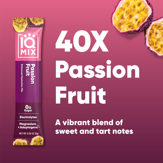 IQMIX single-serve stick designed for travel and workouts, sugar-free hydration.
