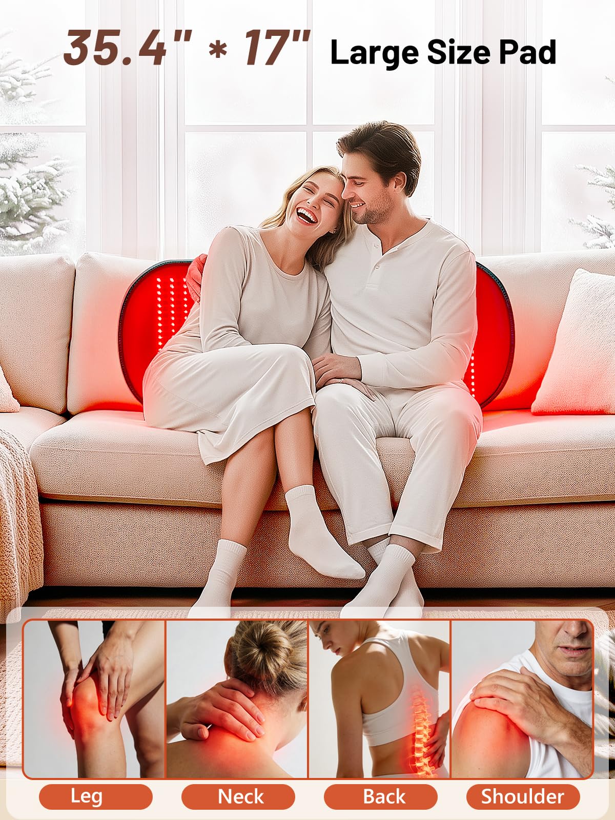 IRELEX mat with 500 LEDs delivering red and near-infrared light for comfort and use.