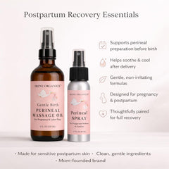 Irene Organics postpartum perineal spray bottle for cooling relief after birth.
