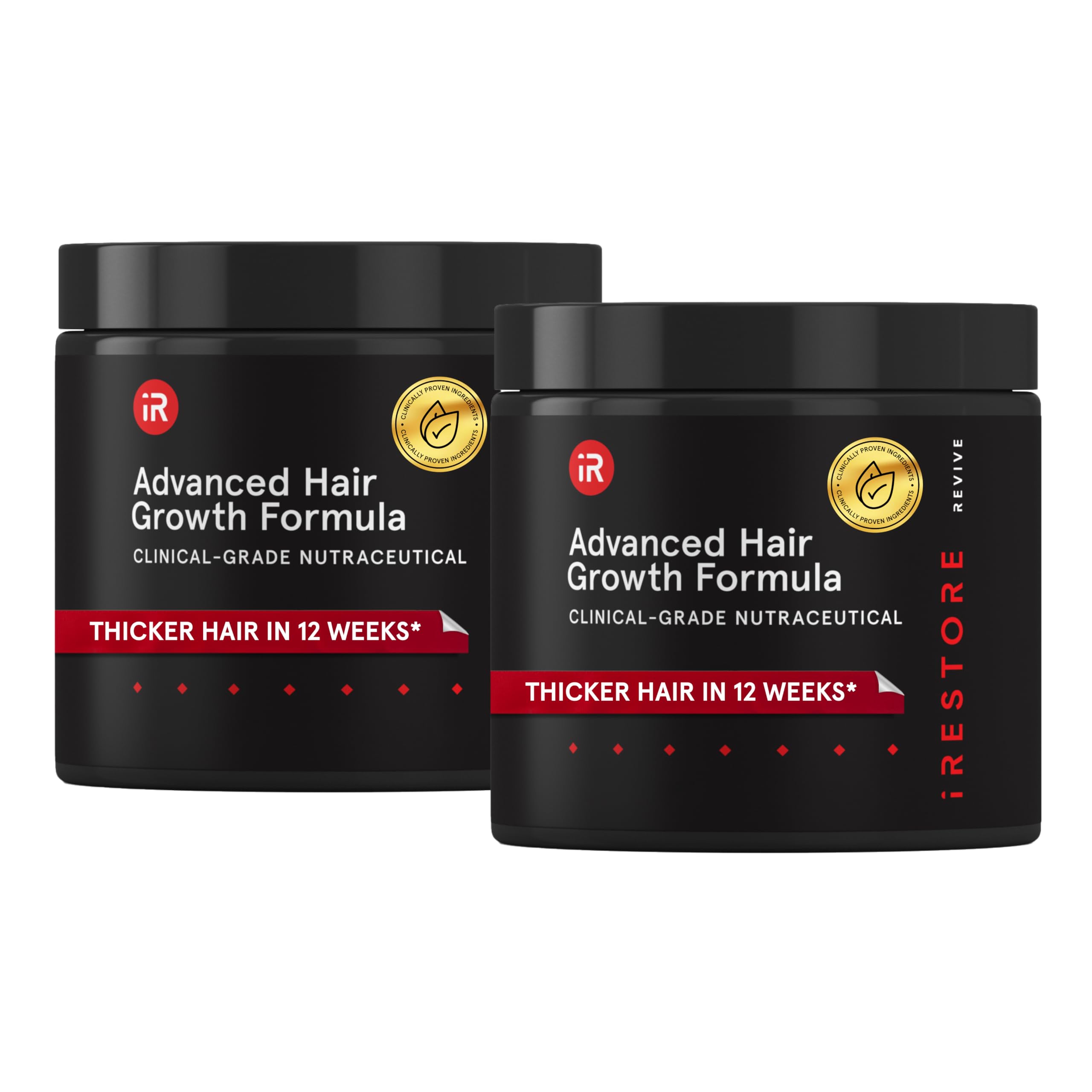 iRestore Advanced Hair Growth bottle front suggests healthier-looking hair.