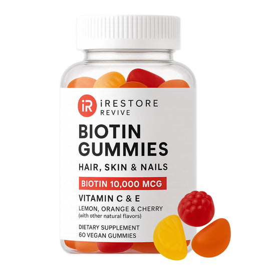 iRestore Biotin Gummies orange flavor for hair support and tasty wellness