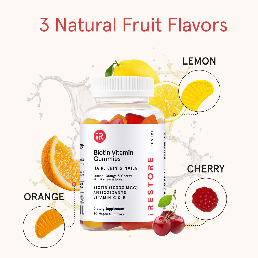 iRestore Biotin Gummies vegan label signaling cruelty-free formula