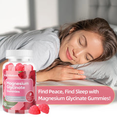Iridesicent vegan gluten-free magnesium glycinate gummies for adults.