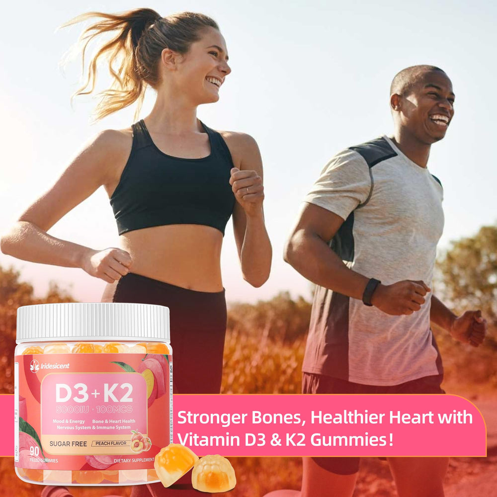 Iridesicent Vitamin D3 K2 gummies nutrition label and benefits