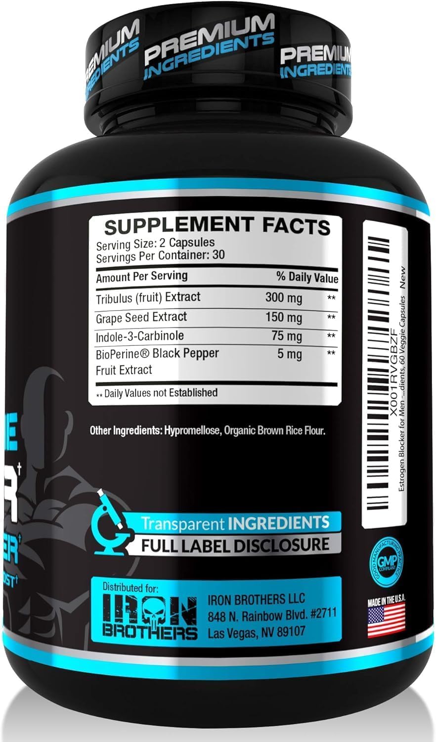 Iron Brothers Men's Testosterone Support tribulus terrestris extract supports active performance routine.