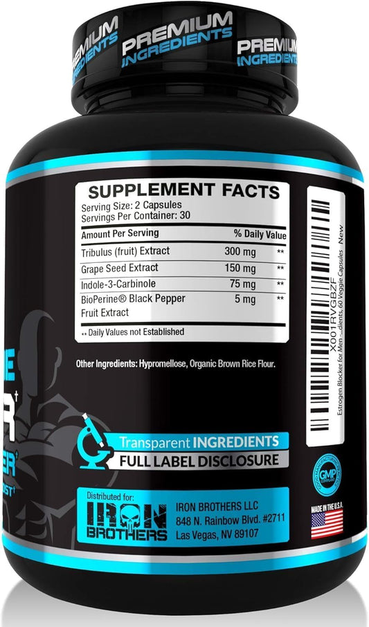 Iron Brothers Men's Testosterone Support tribulus terrestris extract supports active performance routine.