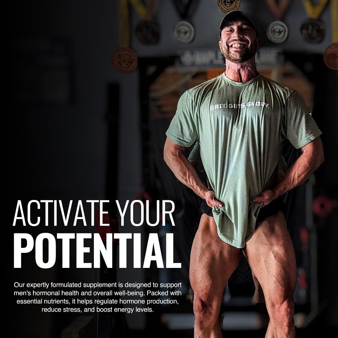 Iron Brothers booster on dresser suggests routine use with workout gear.
