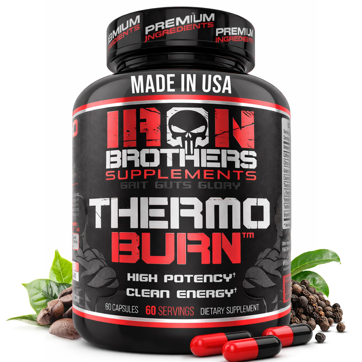 Iron Brothers Thermo Burn Hardcore bottle front showing bold branding and high-stim focus
