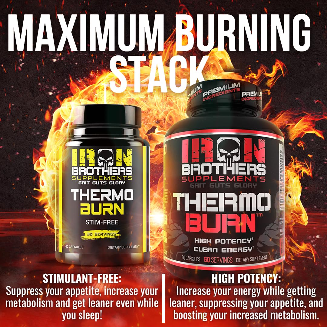 Iron Brothers Thermo Burn Hardcore label detail featuring Yohimbine and appetite control