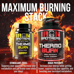 Iron Brothers Thermo Burn Hardcore label detail featuring Yohimbine and appetite control