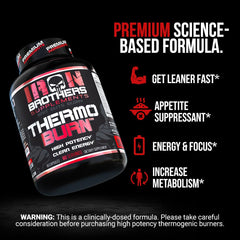 Iron Brothers Thermo Burn Hardcore packaging highlighting USA-made quality