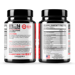 Iron Brothers capsules image highlighting Tribulus and Tongkat Ali for focus and endurance.