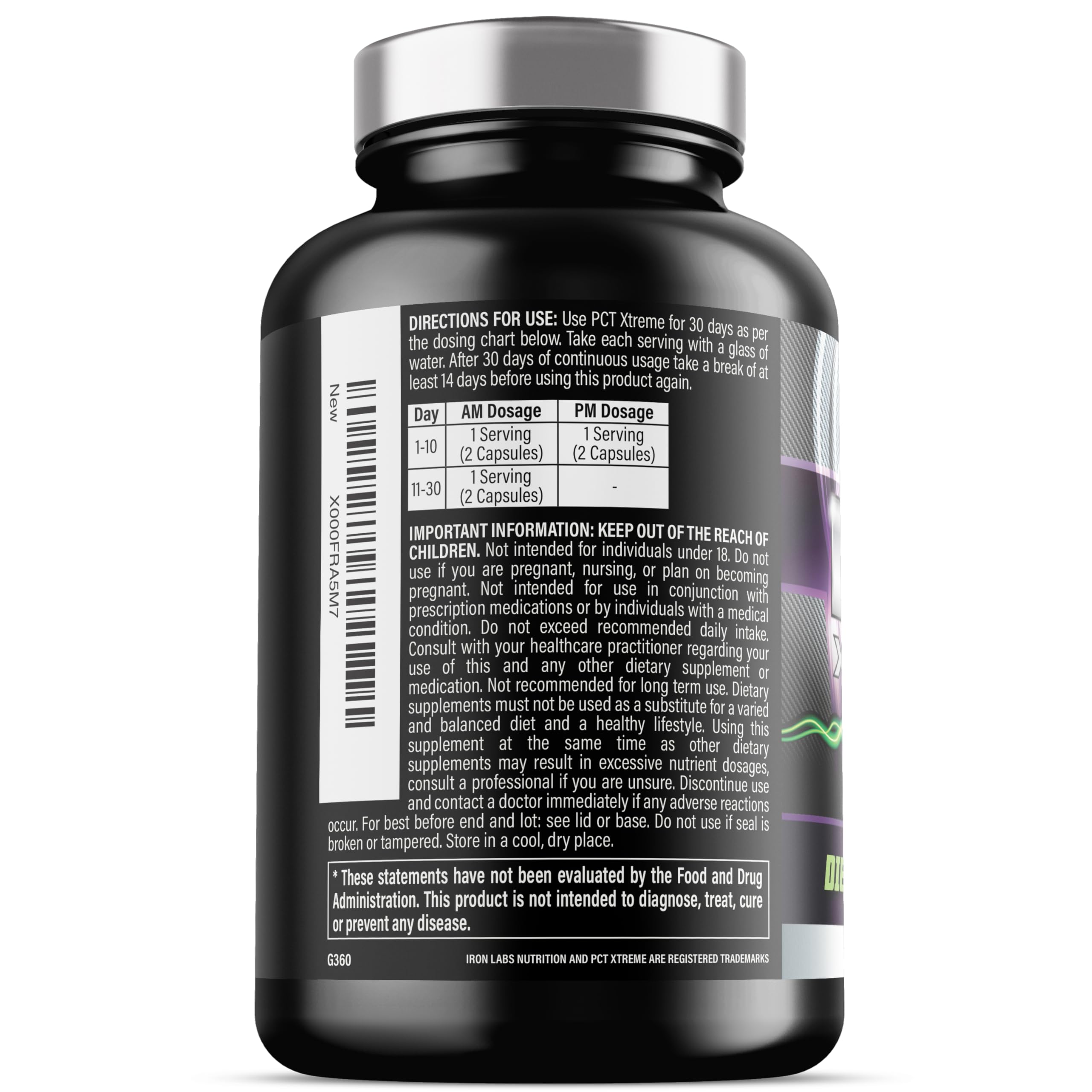 Bottle with information card, clear usage guidance.