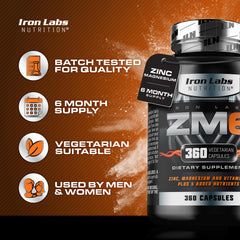Iron Labs ZM6 capsules close-up shows easy two-capsule daily dosage.