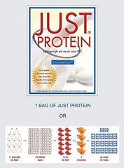 IronMind Just Protein vanilla packaging close-up highlighting 18 g protein per serving