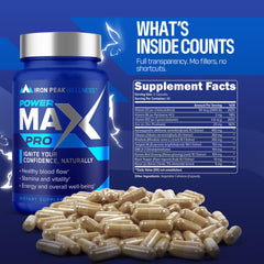 IronPeak Wellness label closeup highlighting ingredients and purity for trusted performance.