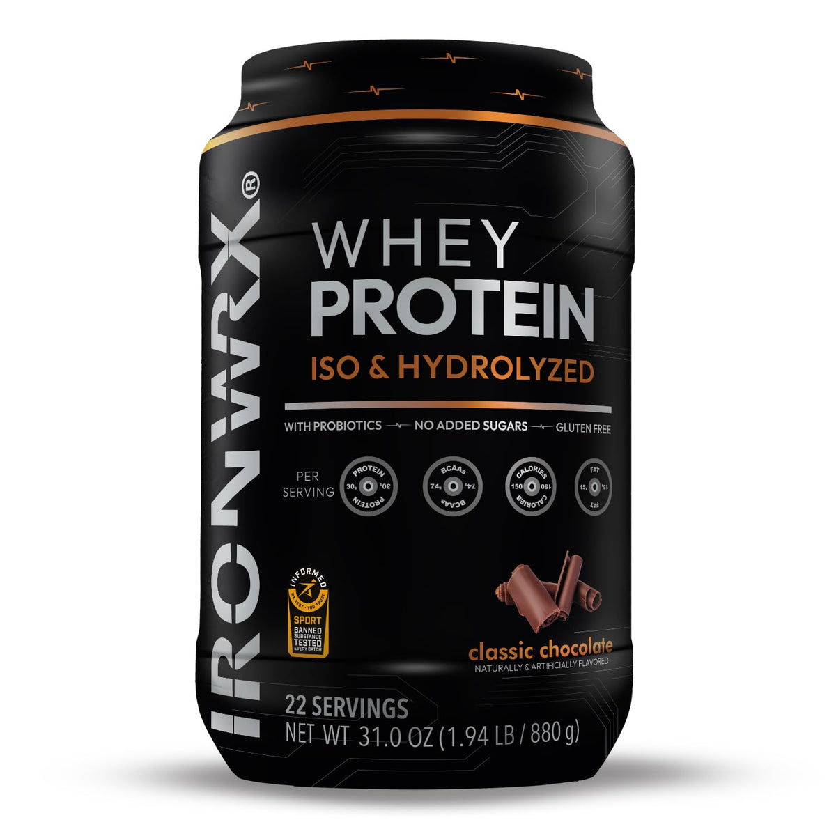 IRONWRX hydrolyzed whey protein serving for quick post-workout fueling
