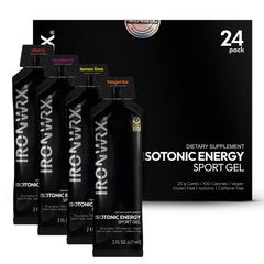 IRONWRX Isotonic Energy Gels Raspberry 24-pack keeps you fueled on long runs.