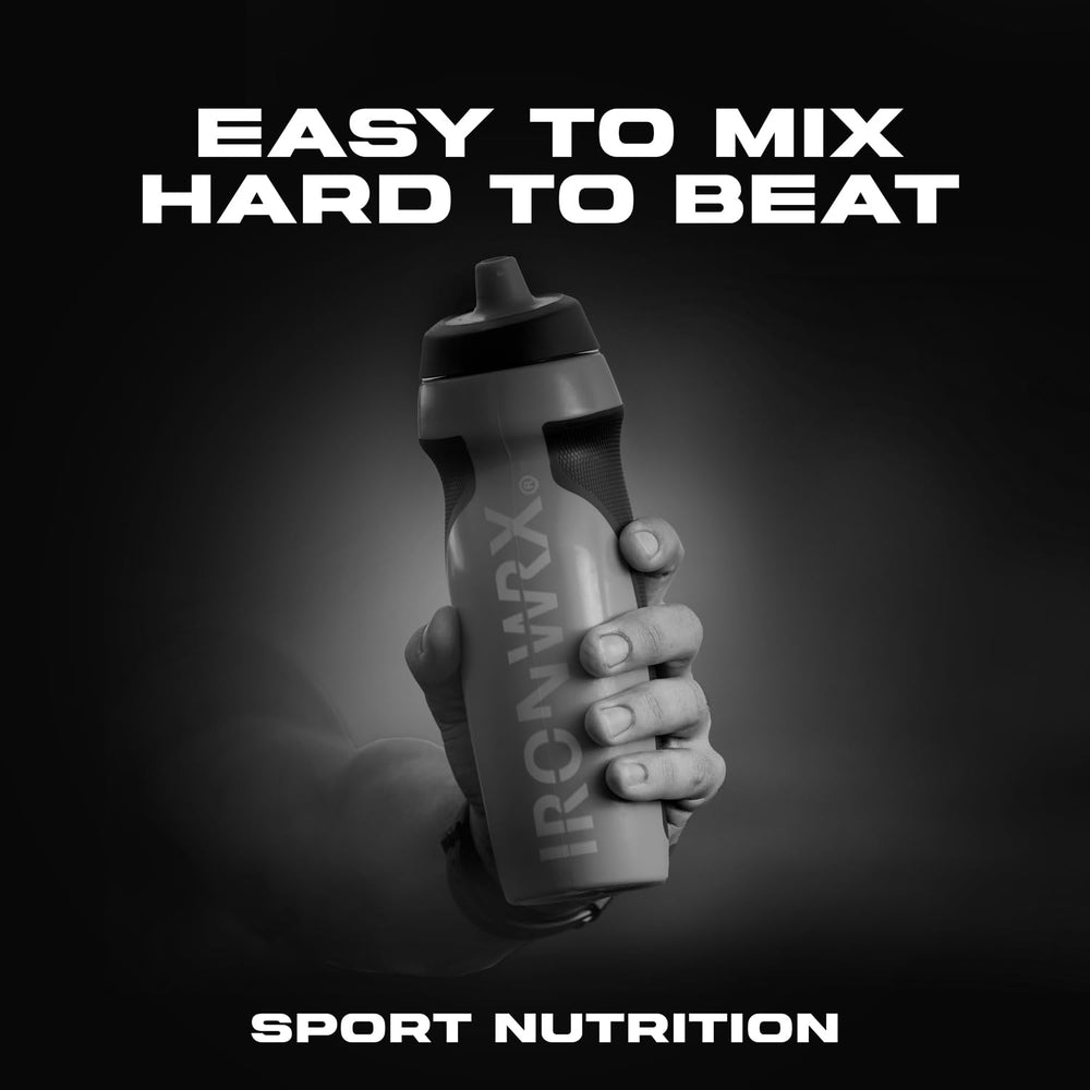 IRONWRX keto-friendly low-carb formula shown in a serving setup.