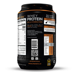 IRONWRX whey protein jar label close-up showing quality