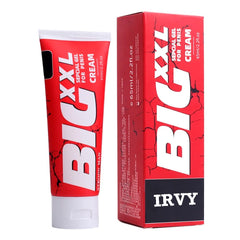 Irvy Big XXL Cream bottle front, convenient daily application.