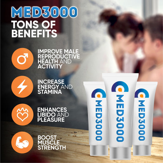 Irvy Med3000 Gel for Men packaging on display highlighting travel-friendly design